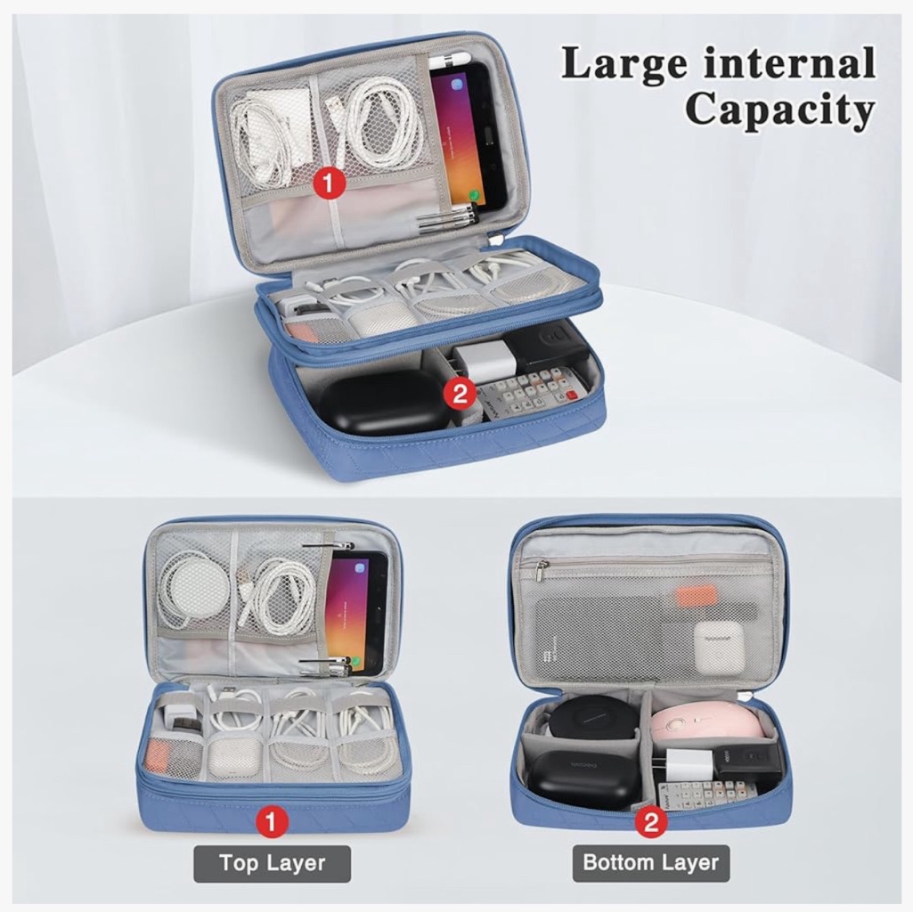 Travel Cable Organizer Pouch Electronic Accessories Case Portable Waterproof